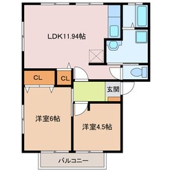 阿倉川駅 徒歩29分 2階の物件間取画像